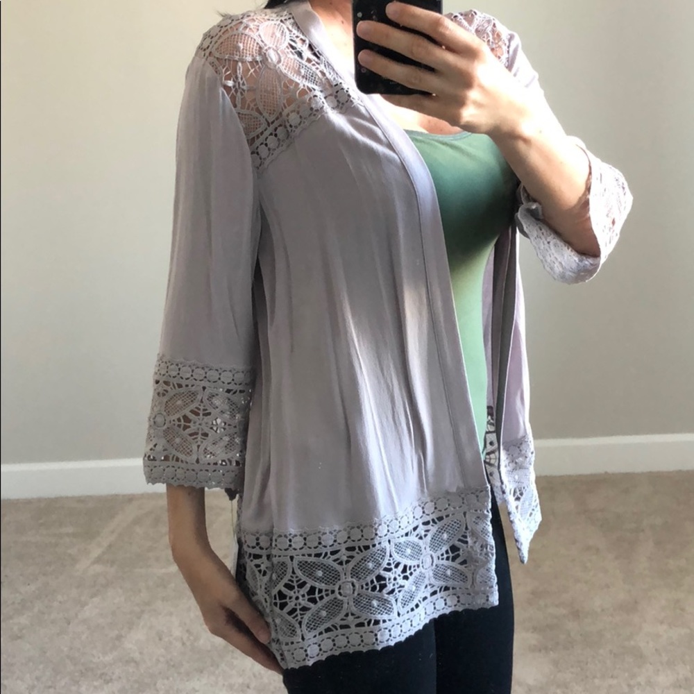 Grey lace sweater